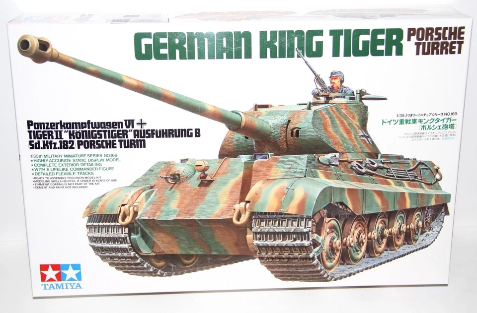 TAMIYA 1:35 KIT CARRO ARMATO GERMAN KING TIGER PORSCHE TURRET ART 35169 3900 - Immagine 1 di 1