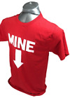Women's T-Shirt Short Sleeve "Mine" Baby Pregnancy S Small Red [HA]