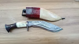 Tibetisch Nepal Khukuri Kukri Gurkha Gorkha Messer Bowie Machete Hülle Etui Ständer - Bild 1 von 7