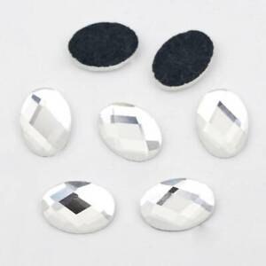 Oval Flatback Crystal Glass Cabochons Faceted Rhinestones 6x8/8x10/10x14/13x18mm
