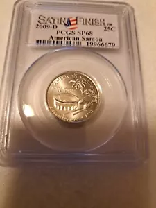 2009 D PCGS SP68 American Samoa Satin Finish US 25c Quarter 2009-D SP-68 - Picture 1 of 3