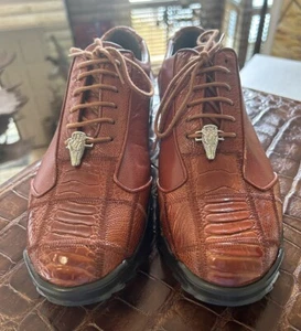 Los Altos echte Straußenbein Zickzack Schuhe (cognac), Größe 9 - Bild 1 von 10