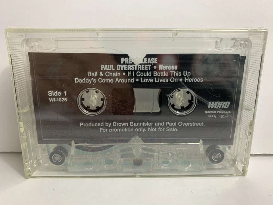 SEALED RARE PROMO Paul Overstreet CASSETTE TAPE Heroes country WORD REC. - Image 1 of 4