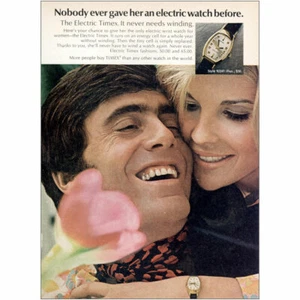 1969 Timex: Nobody Ever Gavve Her an Electric Watch Before Vintage Print Ad - Picture 1 of 1