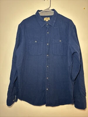 Camisa de franela con botones Woolrich azul liso bolsillos 89090 para hombre talla XL algodón Foto 1 de 4