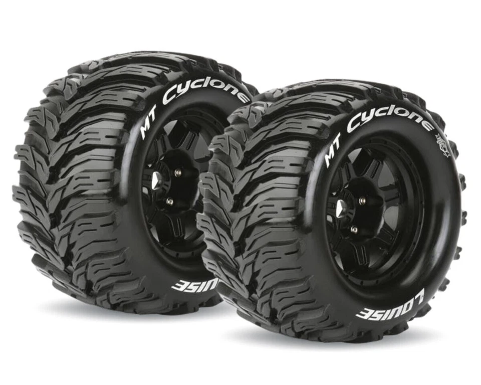 LOUISE MFT MT 3.8 Cyclone Reifen 1/8 auf Offset Felge Monster Truck LOUT3323BH . - Bild 1 von 1