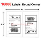 Round Corner Shipping Labels 8.5" X 5.5" Half Sheets Self Adhesive 2 Per Sheet