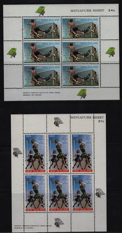 New Zealand B80a-B81a MNH Sports Basketball Soccer Zayix Stamps 061122M45M - Image 1 of 3