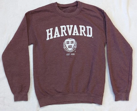 Vintage Harvard Crimson Sweatshirt Red Crewneck Pullover  Unisex Small Cover