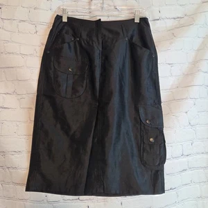 NWT Arden B Womens  Black Silk Cargo Skirt SZ 1 ( - Picture 1 of 14
