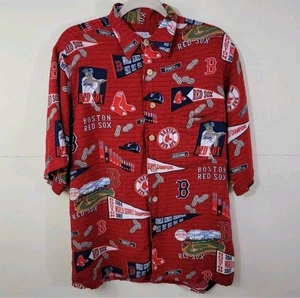 Camisa Hawaiana Aloha de Béisbol MLB Medias Rojas de Boston Reyn Spooner Talla Mediana  - Imagen 1 de 16