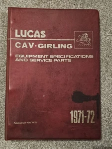 Catálogo Lucas CAV Girling Master genuino para 1971 y 1972. Ref 400/71-72 - Imagen 1 de 4