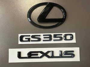 Gloss Black Emblem Badge Logo Trunk Kit fits Lexus GS350 2007 2008 2009 2010 - Bild 1 von 2