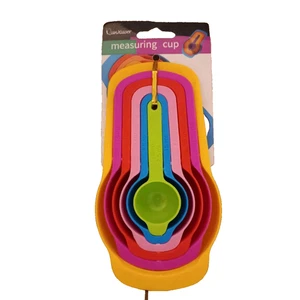 Multi-Color Measuring Spoons 6 Piece Set Plastic Cooking Kitchen Tools BPA Free  - Picture 1 of 11