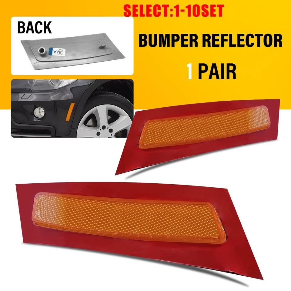 Marcadores reflectores parachoques delantero ámbar izquierdo derecho para BMW X5 E70 2007-2010 2-20X Foto 1 de 4