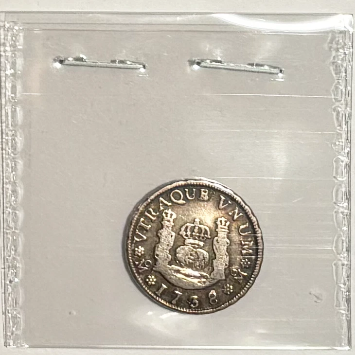 1738 MO MF Mexico 1 Real Silver Spanish Colonial Columnario (VF-30 grade) - Image 1 of 2