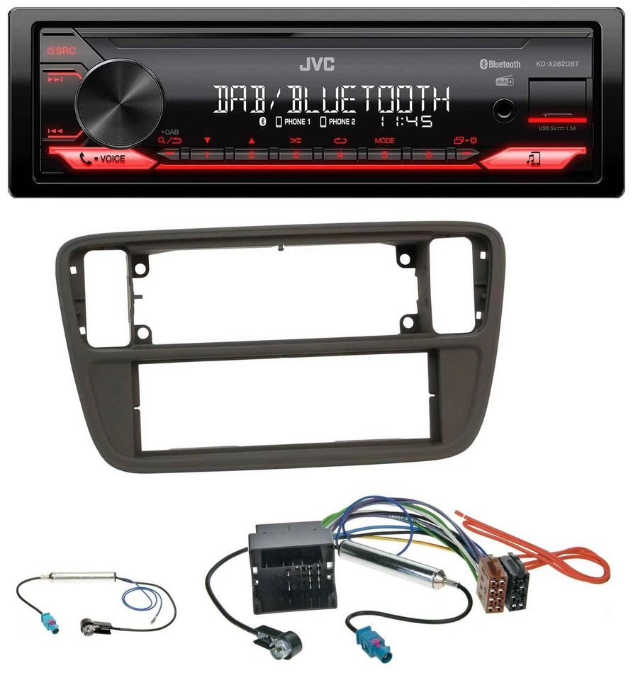 JVC Bluetooth USB DAB MP3 Autoradio für Seat Mii Skoda CitiGo 2011-2016 schwarz - Bild 1 von 4