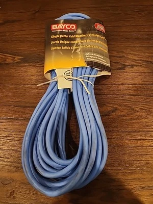 Bayco Sl-997 50' Extension Cord 16/3 Gauge 15 Amp Single Outlet Cold Weather - Image 1 of 4