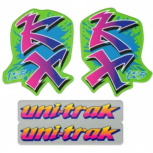 Decal Set Stickers Graphics for Kawasaki KX125 KX 125 1990–92 – Microperforated - Foto 1 di 10