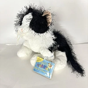 Ganz Webkinz schwarz weiße Katze 8 Zoll Sitzsack Plüsch Kätzchen Fuzzy Code HM016 Etikett Kätzchen - Bild 1 von 12