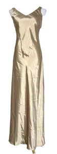 Abito da ballo vintage Xscape by Joanna Chen donna taglia 6 sera oro lucido - Foto 1 di 14