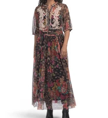 Maxi Vestido Johnny Was Mazzy Malla Gardenia S;NUEVO CON ETIQUETAS Foto 1 de 4