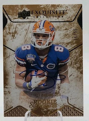 2014 Exquisite Rookie Signatures Trey Burton 28/55 On Card Auto Florida Gators - Image 1 of 2