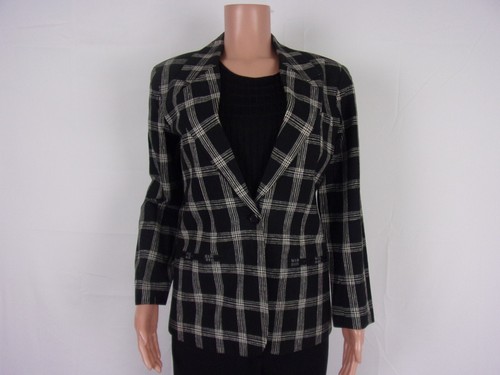 OFF WHITE Giacca Adolfo manica lunga 1 pulsante TAGLIA: 6P DESIGN NERO BIANCO SPORCO