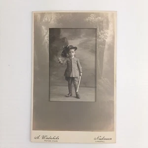 Foto cartolina b/n cartonata - giovane balilla in divisa militare - Picture 1 of 2