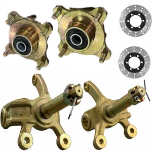 4 Studs Front Wheel Hub Steering Knuckle Spindle Brake Disc For Atv Quad Go Kart - Foto 1 di 7