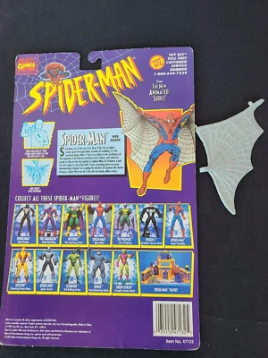 VTG 1995 Marvel Animated Series Spider-Man Web Glider w/Rare Cardback Accessory - Image 1 of 4