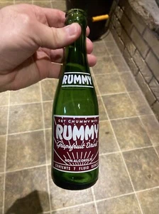 “Get Chummy With Rummy” Grapefruit Drink Green ACL Soda Bottle - Picture 1 of 9