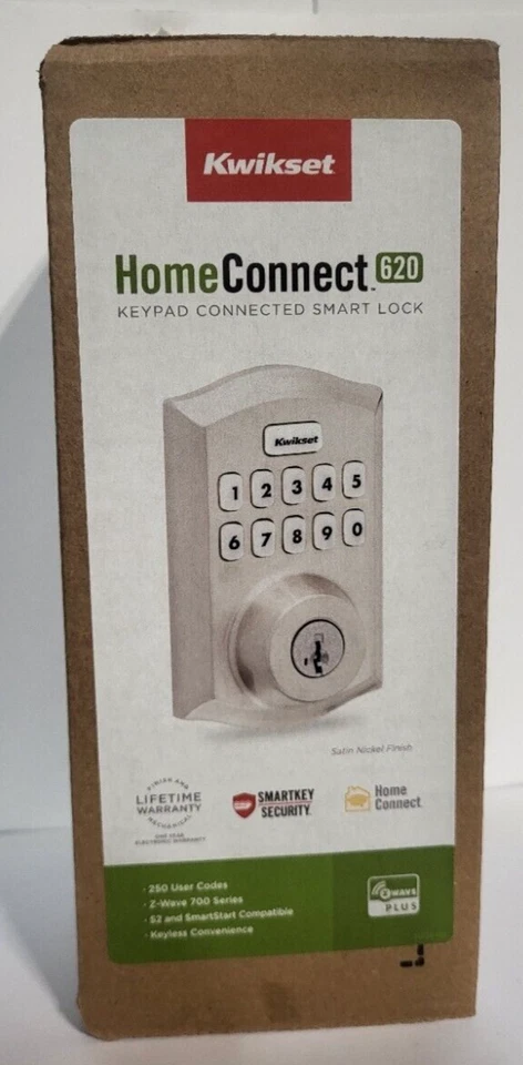Kwikset 98930-001 Home Connect 620 Z-Wave Connected Keypad Smart Lock - Nickel