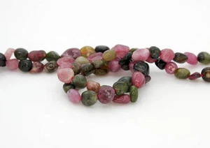 Natural Multi color Tourmaline Nugget Irregular Chips Natural Gemstone Beads - Picture 1 of 4