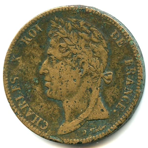 10 centimes Charles X 1827 H n°7240 - Foto 1 di 2