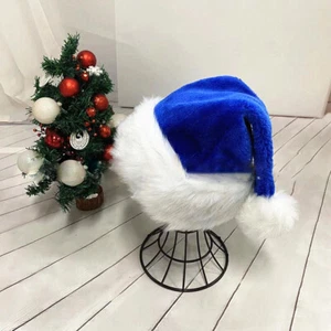 Christmas Hat Plush Xmas Costume Pompom Santa Claus Cap New - Picture 1 of 17
