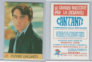 1968 Panini, Cantanti Music Artists Card, #29 Peppino Gagliardi, ZQL