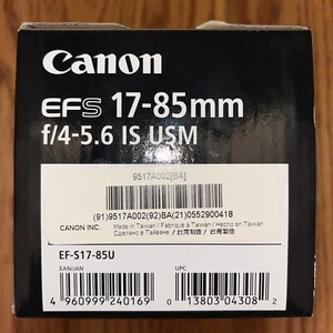 Nuovissimo obiettivo Canon EF-S 17-85 mm f/4.0-5.6 IS USM 9517A002 originale prezzo al pubblico consigliato $599 - Foto 1 di 4