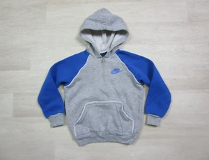 Vintage Nike Hoodie (M) Youth 1980's Blue Tag 1/4 Zip Embroidered Blue & Gray - Picture 1 of 11