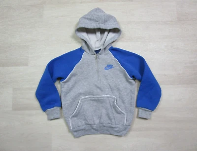 Vintage Nike Hoodie (M) Youth 1980's Blue Tag 1/4 Zip Embroidered Blue & Gray - Image 1 of 4