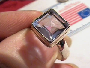 RING 8.5 SILVER RUSSIAN ALEXANDRITE  COLOR CHANGE 925 sterling purple to blue  - Picture 1 of 8