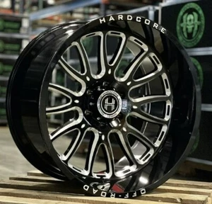 4 NEW 20x9 Hardcore HC101 Wheels Black Milled 8x6.5 Dodge RAM Chevy GMC - Picture 1 of 2