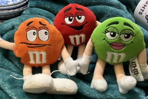 M&M World Green , Red, And Orange Characters Stuffed Toy Plush - Picture 1 of 10