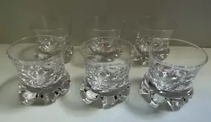 SET OF 6 HEAVY BASE GLASS SMALL TUMBLER GLASSES CUPS - Picture 1 of 7