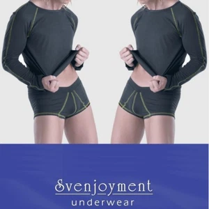 Svenj. Langarm RUNDHALS T Shirt Sport Freizeit Unterhemd ATMUNGSAKTIV in S M - Picture 1 of 3