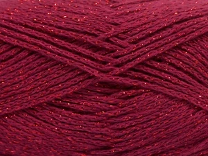 LOT OF 8 Ice ELEGANT METALLIC COTTON Yarn #67836 DARK FUCHSIA Sparkling Sport Wt - Picture 1 of 4