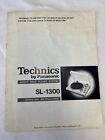 Technics SL-1300 Turntable Operating Instructions Manual Original, Vintage