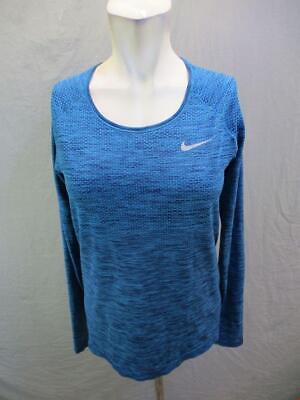 Nike Size M Womens Blue Athletic DriFit Long Sleeve Sportswear Jersey Top 3G492 • 16.14€