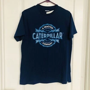 Brand New Caterpillar Logo Graphic Blue T-Shirt Tee Men's Short Sleeve Small - Picture 1 of 5