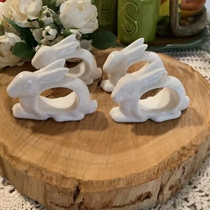 4 servilleteros de porcelana Shafford conejito conejo vintage 3,5" Taiwán #1 vajilla - Imagen 1 de 10